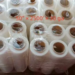 Custom 30 Gauge 50 in x 2500 ft Machine Stretch Film PWP Stretch Film